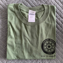 Load image into Gallery viewer, Shirt 2015, black ink on military green
