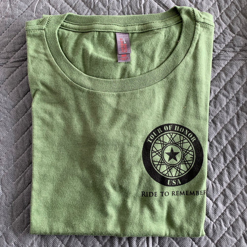 Shirt 2015, black ink on military green