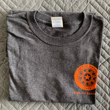 Load image into Gallery viewer, Shirt 2018, orange ink on grey heather