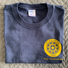 Load image into Gallery viewer, Shirt 2019, gold ink on blue