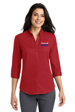 Load image into Gallery viewer, Embroidered Red Twill Shirt - Women&#39;s